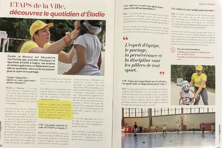 Ouverture cours Taïso (Sport-Santé) - Article Gagny Mag spécial
