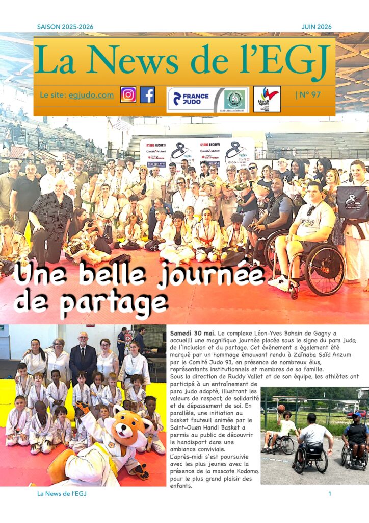 Newsletter EGJ JUDO GAGNY mai 26